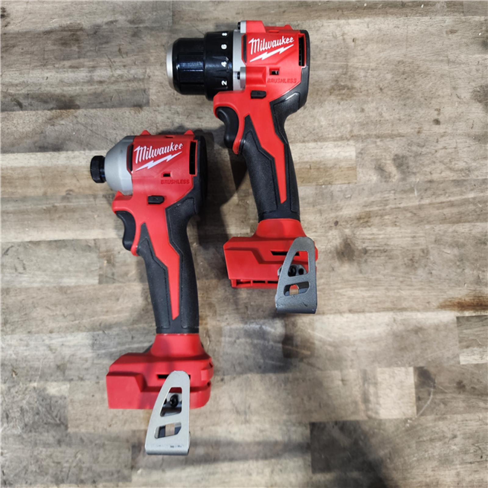 HOUSTON LOCATION - AS-IS Milwaukee M18 18V Lithium-Ion Brushless Cordless Compact Drill/Impact Combo Kit (2-Tool) W/(2) 2.0 Ah Batteries  Charger & Bag