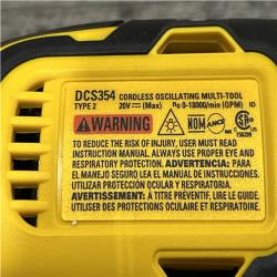 AS-IS DEWALT ATOMIC 20V MAX Cordless Brushless Oscillating Multi Tool Kit