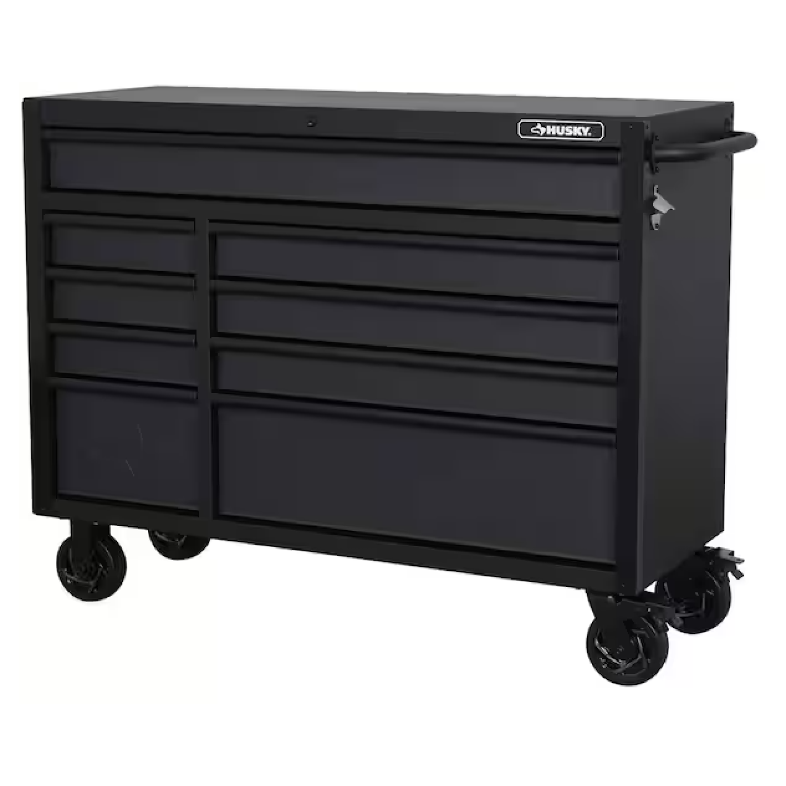 DALLAS LOCATION- HUSKY Heavy-Duty 52 in. 9-Drawer Matte Black Rolling Tool Cabinet