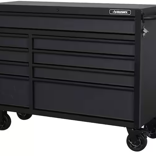 DALLAS LOCATION- HUSKY Heavy-Duty 52 in. 9-Drawer Matte Black Rolling Tool Cabinet