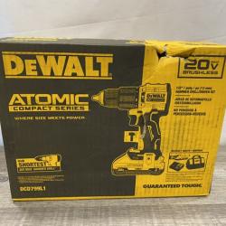 NEW- DeWalt ATOMIC 20-Volt Lithium-Ion Cordless 1/2 in. Compact Hammer Drill with 3.0Ah Battery  Charger and Bag