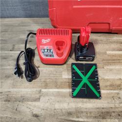 HOUSTON LOCATION - AS-IS Milwaukee  12-Volt Lithium-Ion Cordless Green 250 ft. 3-Plane Laser Level Kit