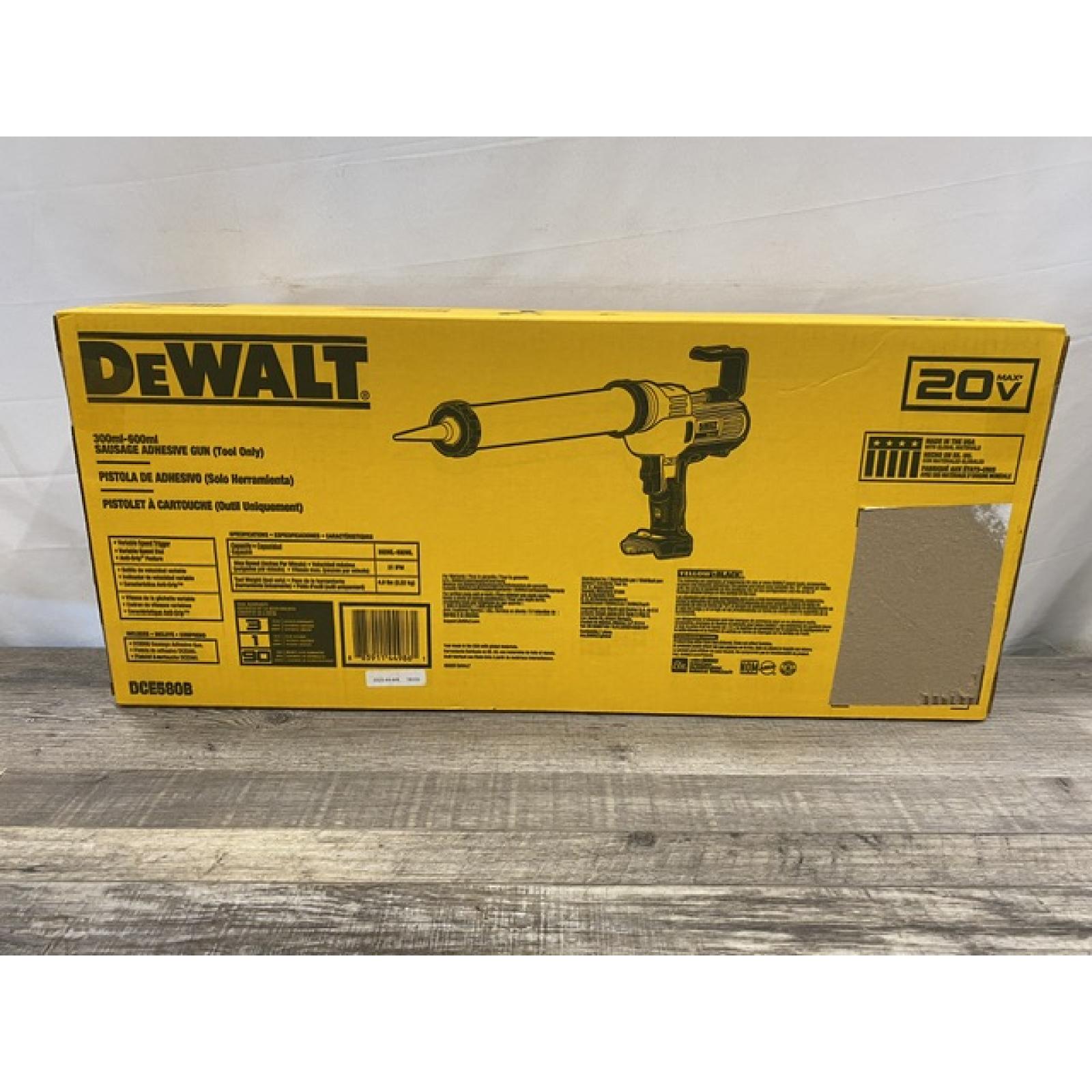 NEW - DEWALT 20V MAX Cordless 300-600 ml Sausage Pack Adhesive Gun (Tool Only)