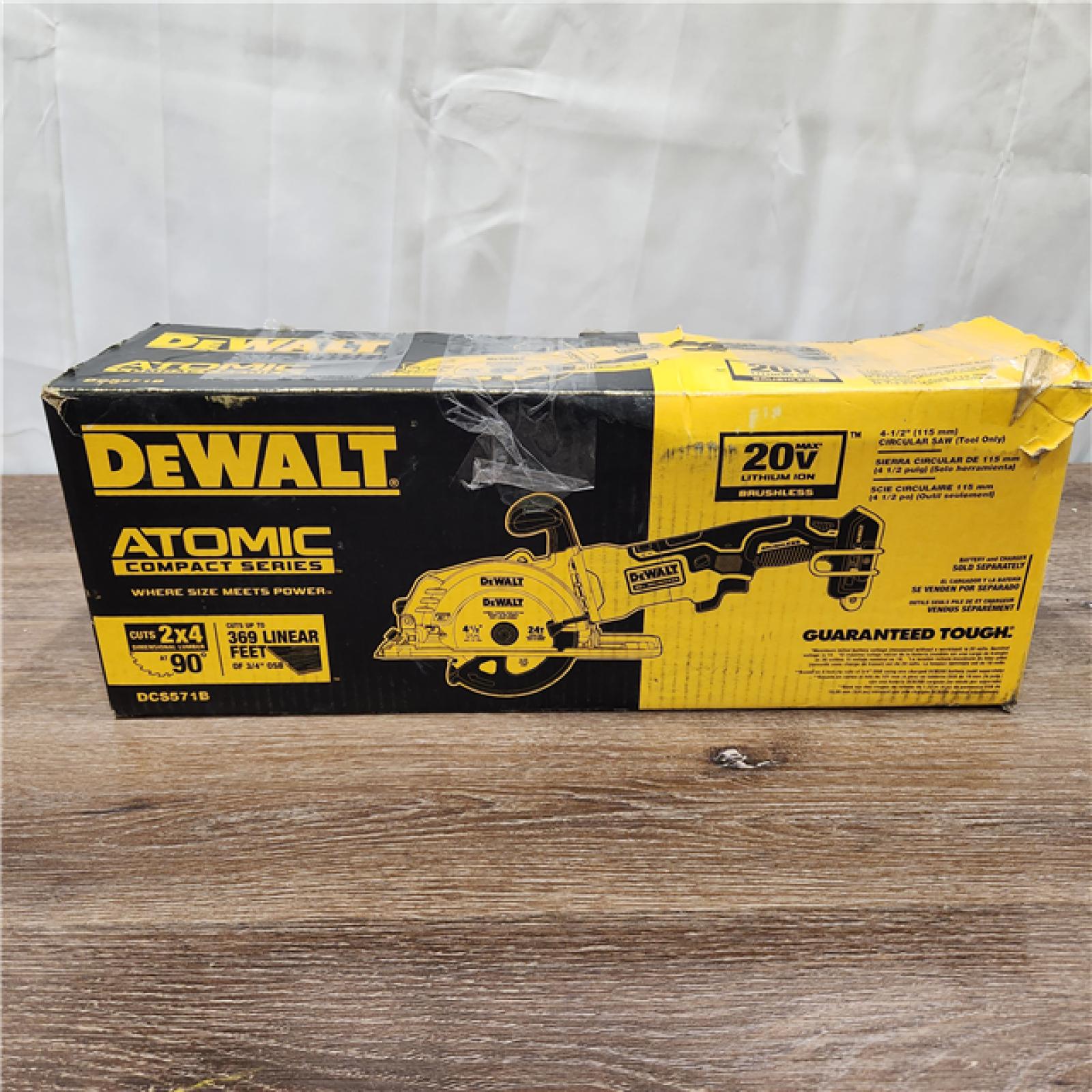AS-IS DEWALT DCS571B 20V ATOMIC MAX Lithium-Ion 4-1/2 Brushless Cordless Circular Saw (Tool Only)