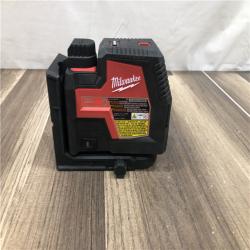 AS-IS Milwaukee Green 100 ft. Cross Line and Plumb Points Rechargeable Laser Level with REDLITHIUM Lithium-Ion