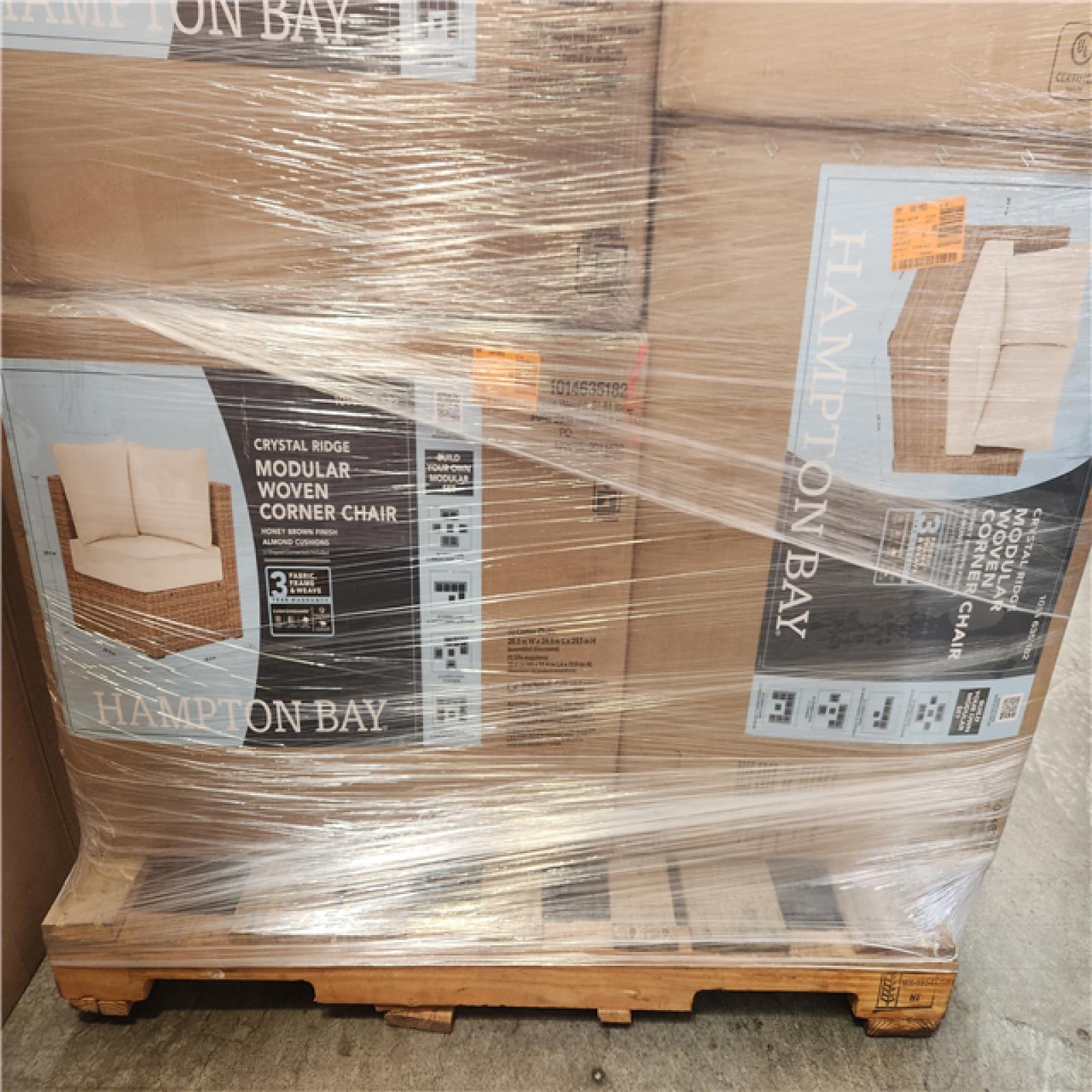 Phoenix NEW Hampton Bay Crystal Ridge Wicker Outdoor Modular Sectional Set With Almond CushionGuard Cushions (5-Piece Set)