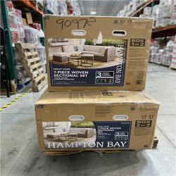 DALLAS LOCATION- HAMPTON BAY Holly Cove 7-Piece Wicker Outdoor Sectional Set