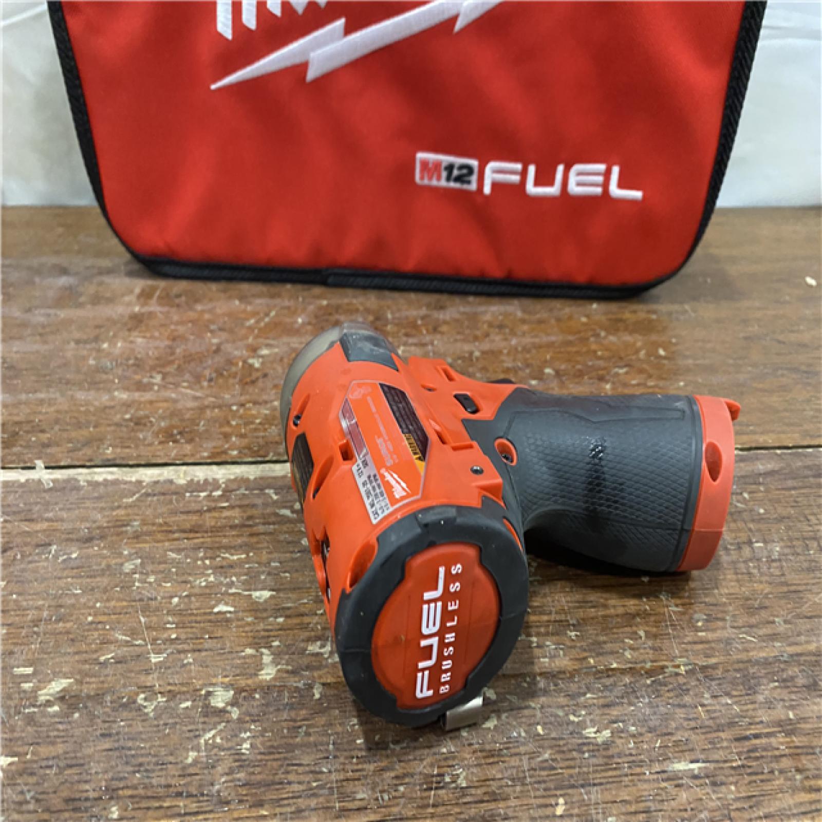 AS-IS M12 FUEL SURGE 12V Lithium-Ion Brushless Cordless 1/4 in. Hex Impact Driver Compact Kit W/Two 2.0Ah Batteries, Bag