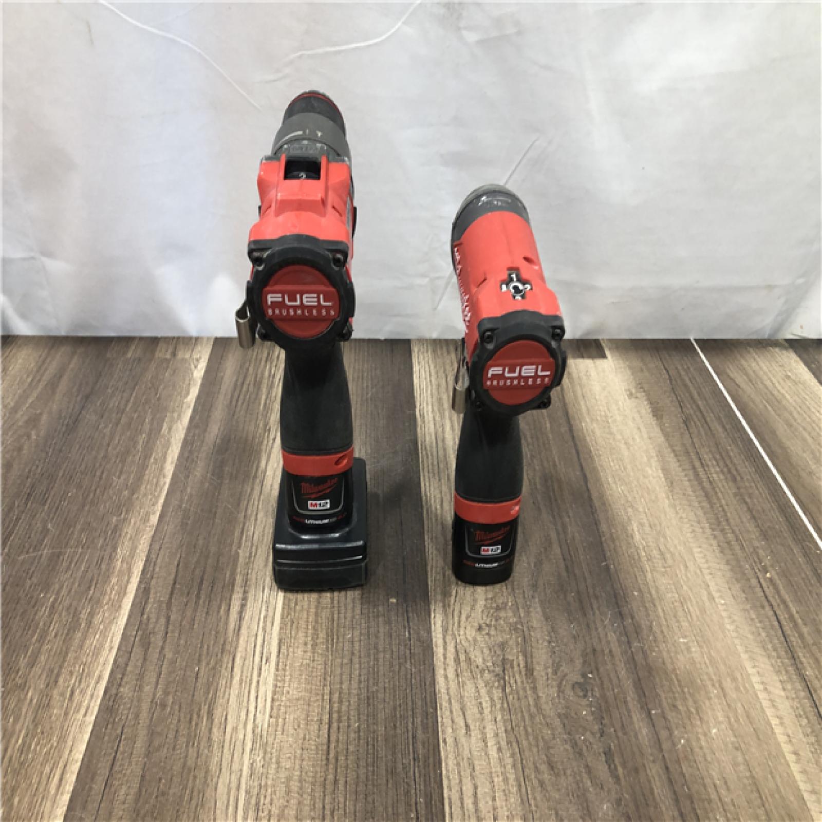 AS-IS Milwaukee FUEL 12-Volt Lithium-Ion Brushless Cordless Hammer Drill and Impact Driver Combo Kit
