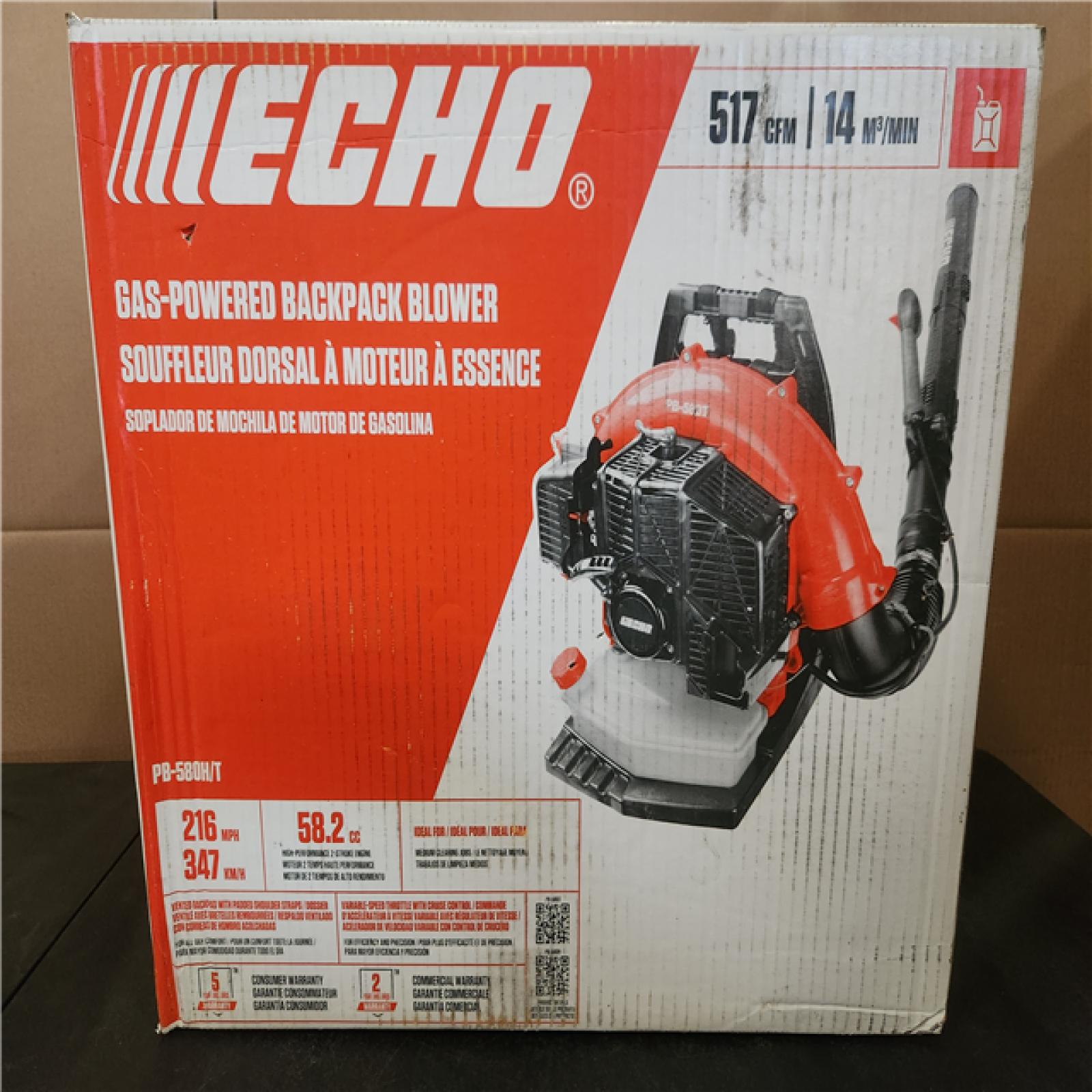 Phoenix LIKE NEW ECHO 216 MPH 517 CFM 58.2cc Gas 2-Stroke Backpack Leaf Blower with Tube Throttle