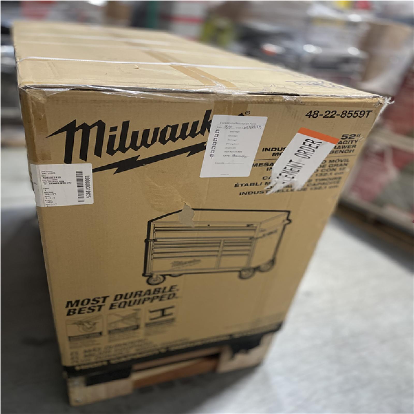 DALLAS LOCATION- Milwaukee High Capacity 52 in. W x 22.1 in. D 12-Drawer Mobile Workbench Cabinet