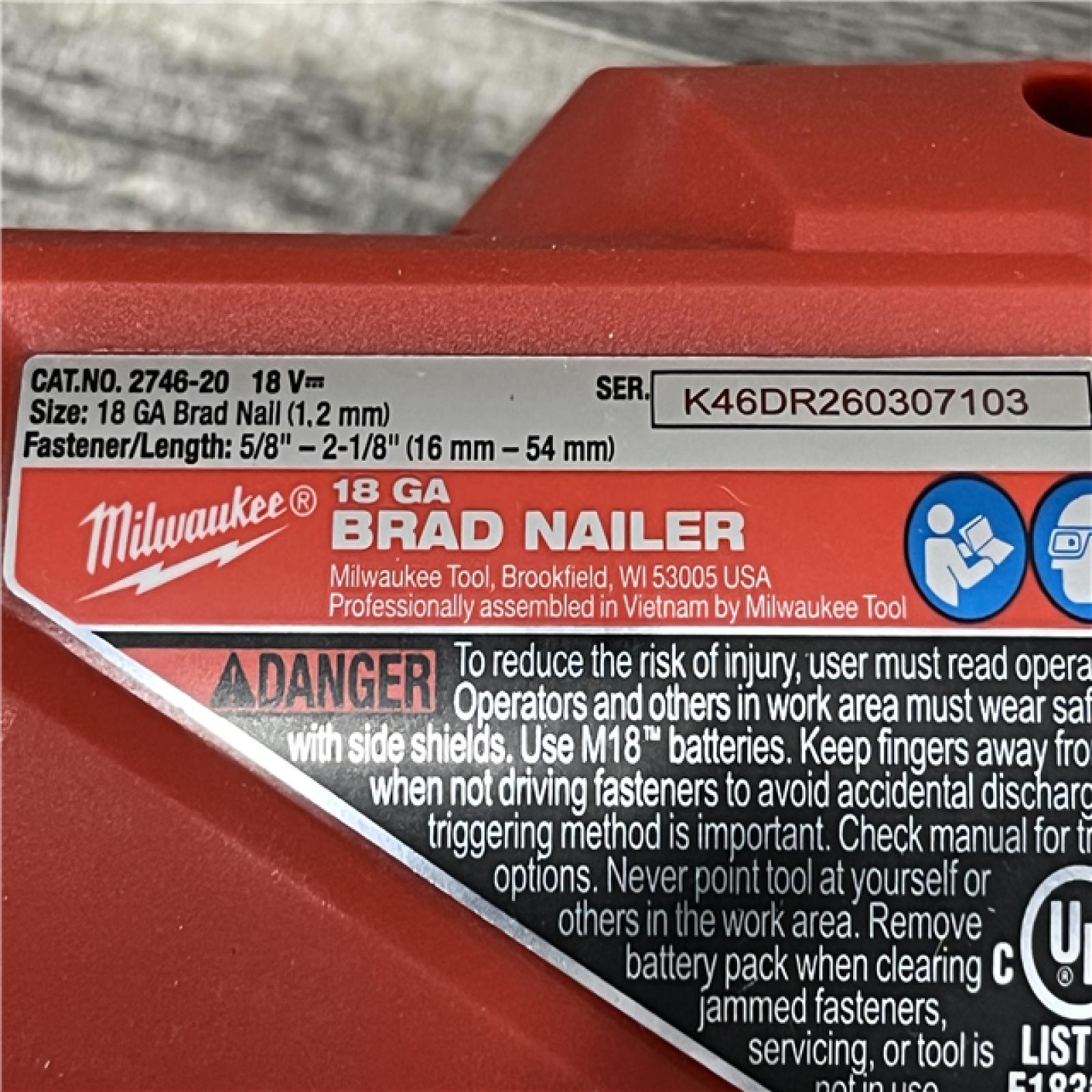 AS-IS Milwaukee FUEL 18-Volt Lithium-Ion Brushless Cordless Gen II 18-Gauge Brad Nailer (Tool-Only)