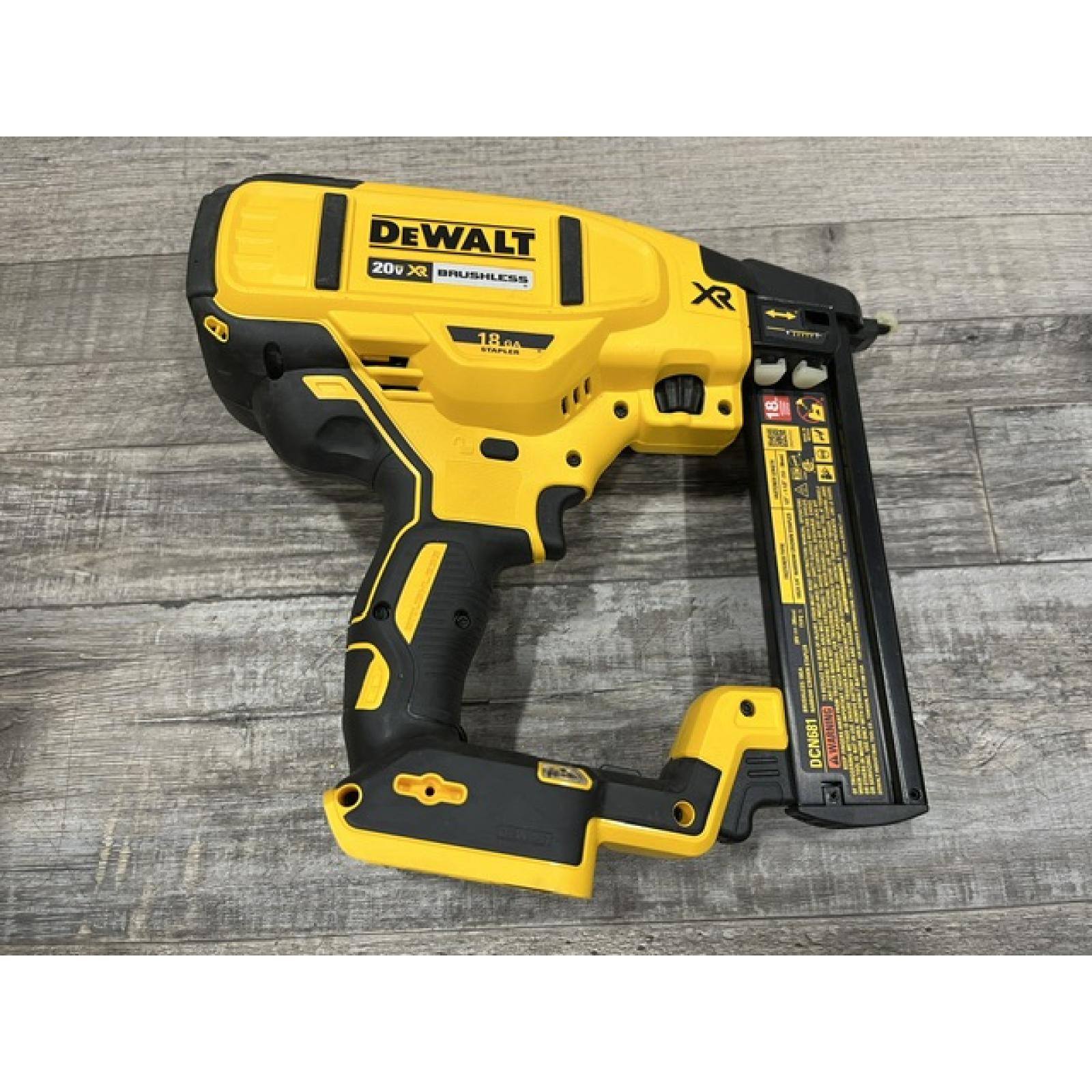 AS-IS DEWALT Cordless 18-Gauge Narrow Crown Stapler (Tool Only)