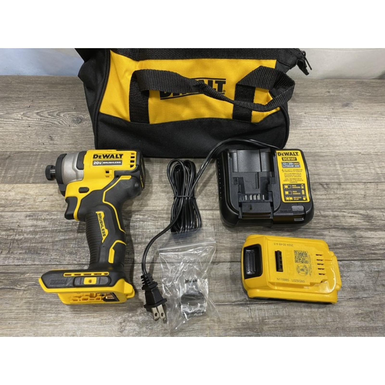 AS-IS DEWALT Atomic 20V Max Lithium-Ion Brushless Cordless Compact 1/4 in. Impact Driver Kit