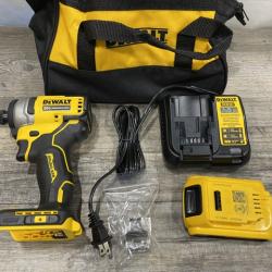 AS-IS DEWALT Atomic 20V Max Lithium-Ion Brushless Cordless Compact 1/4 in. Impact Driver Kit