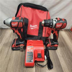 AS-IS- Milwaukee 18V Cordless Brushed 2-Tool Drill/Driver and Impact Driver Kit