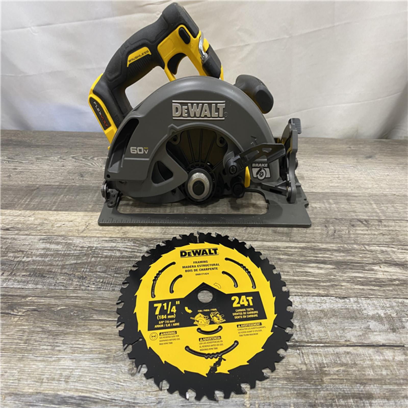 AS-IS DEWALT FLEXVOLT 60V MAX Cordless Brushless 7-1/4 in. Circular Saw with Brake (Tool Only)