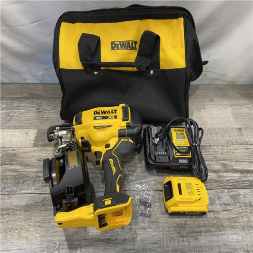 AS-IS DEWALT 20V MAX Lithium-Ion 15-Degree Electric Cordless Roofing Nailer Kit