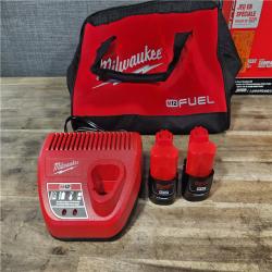 HOUSTON LOCATION - AS-IS Milwaukee 3453-22HSR M12 FUEL 12V Lithium-Ion Cordless 3/8 in. Ratchet and 1/4 in. Impact Driver Kit