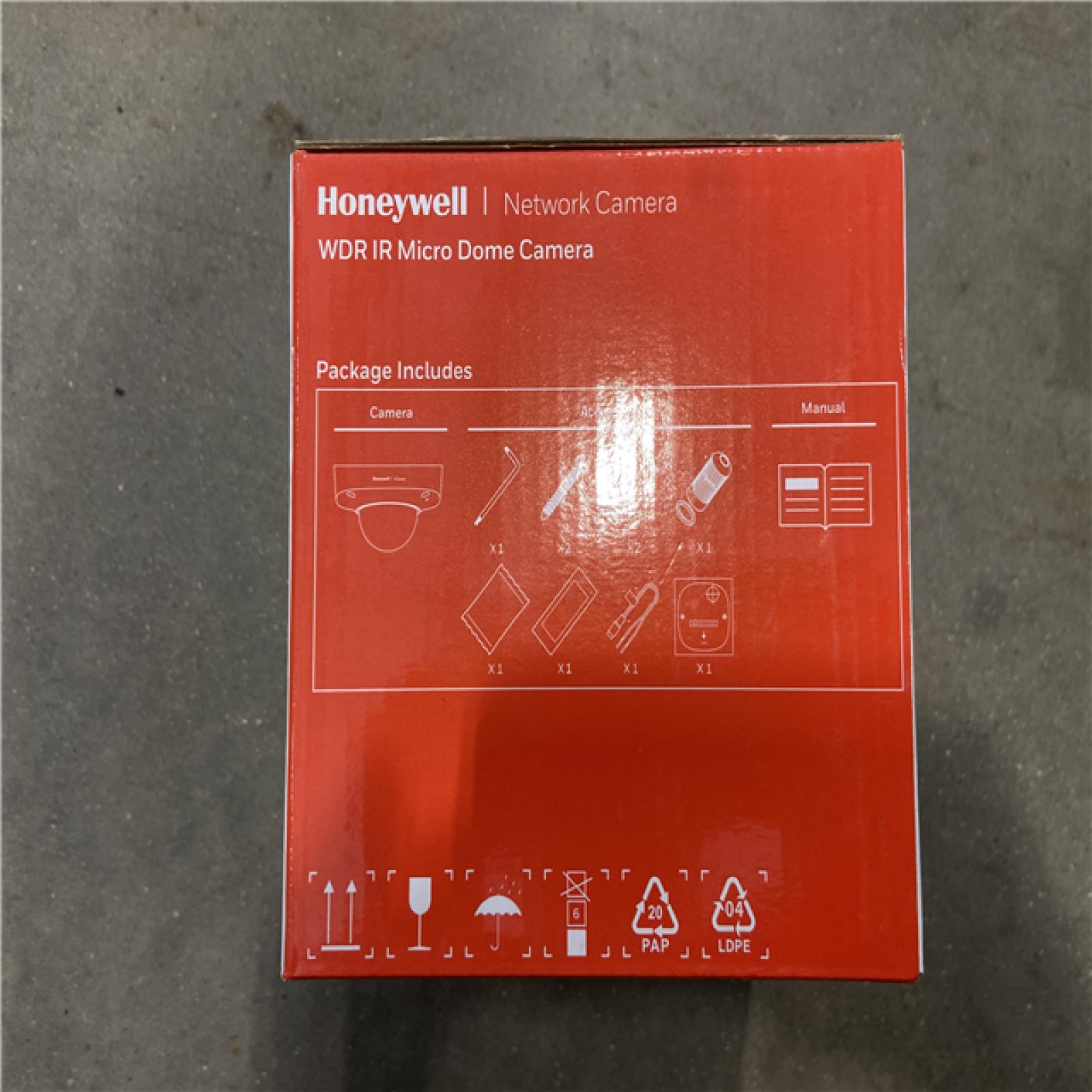 AS-IS - Honeywell HC35W25R3 35 Series 5MP IR Fixed Micro WDR IP Dome Camera, 2.8mm Lens, White