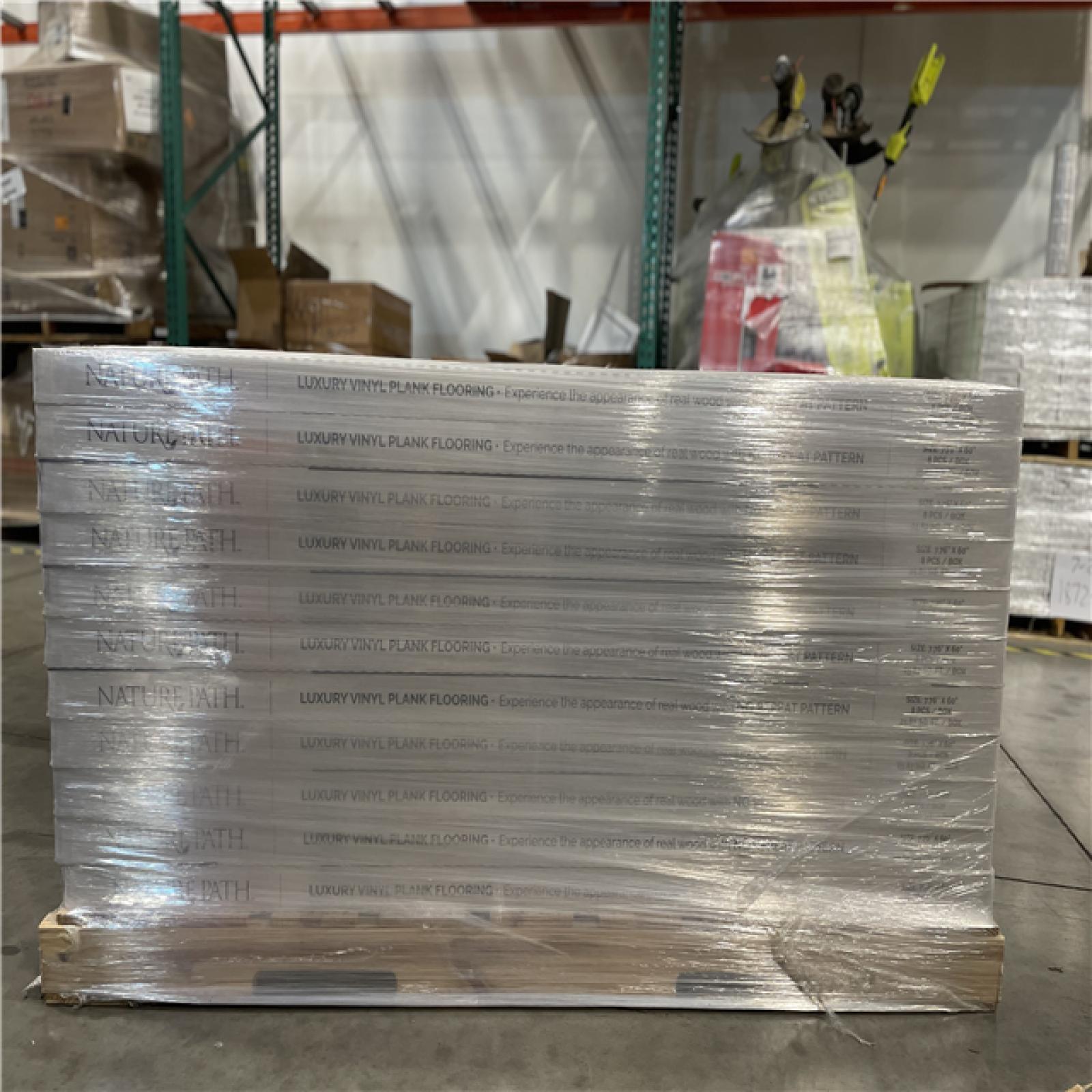 DALLAS LOCATION- NATURES PATH Shadow Oak Vinyl Plank Flooring Pallet (55 Units)