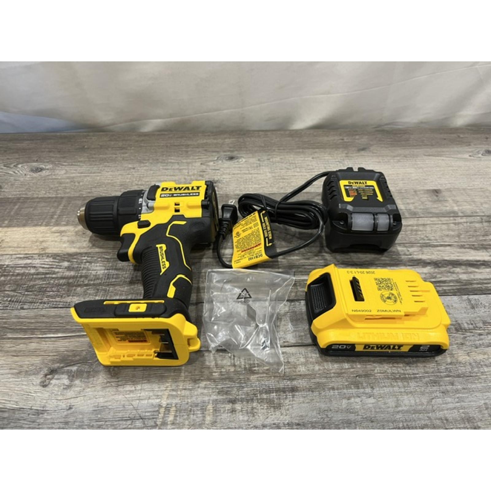 AS-IS DEWALT Atomic 20V Lithium-Ion Cordless Compact 1/2 in. Drill/Driver Kit