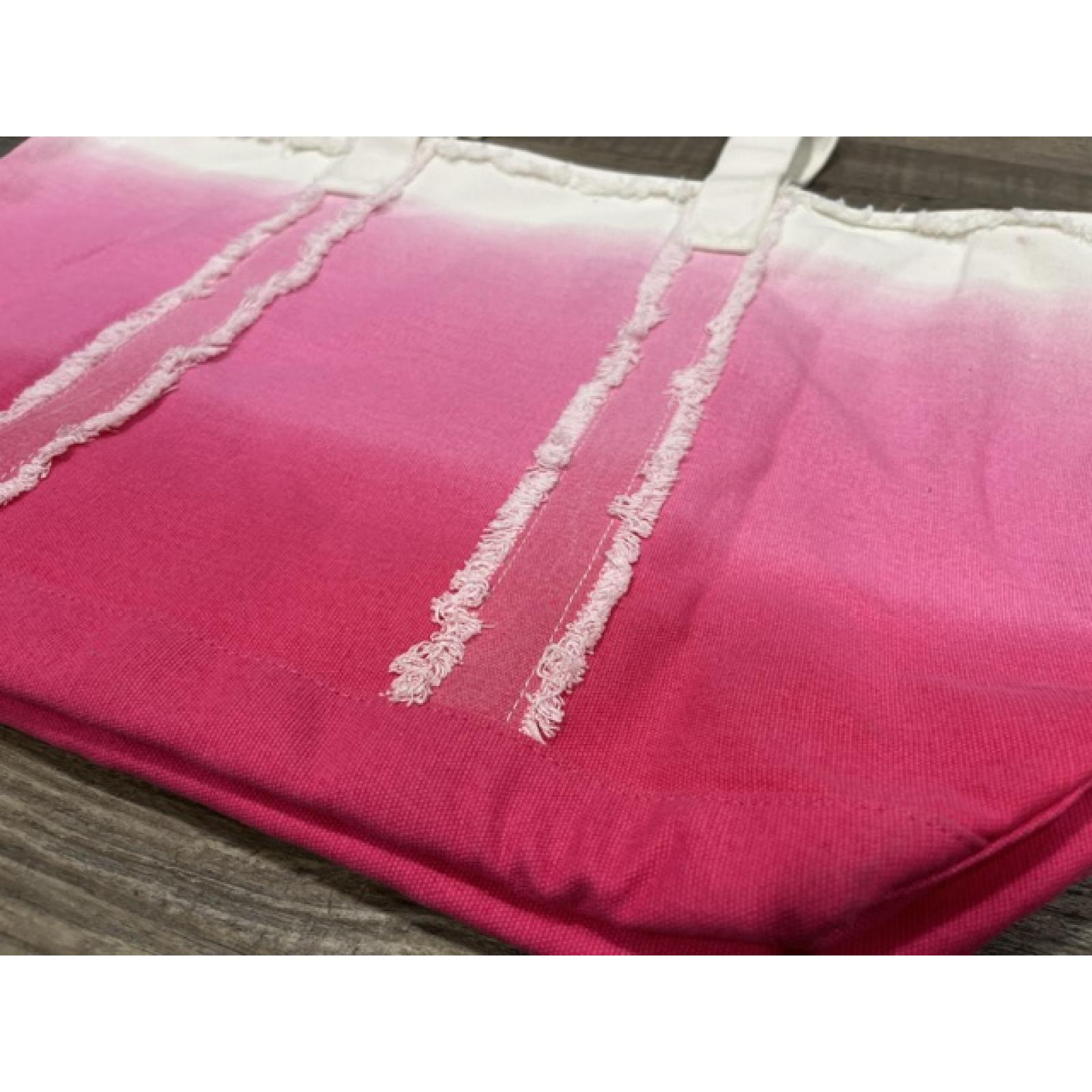 NEW - Victoria’s Secret Ombré Canvas Tote Bag Travel Pink Bag