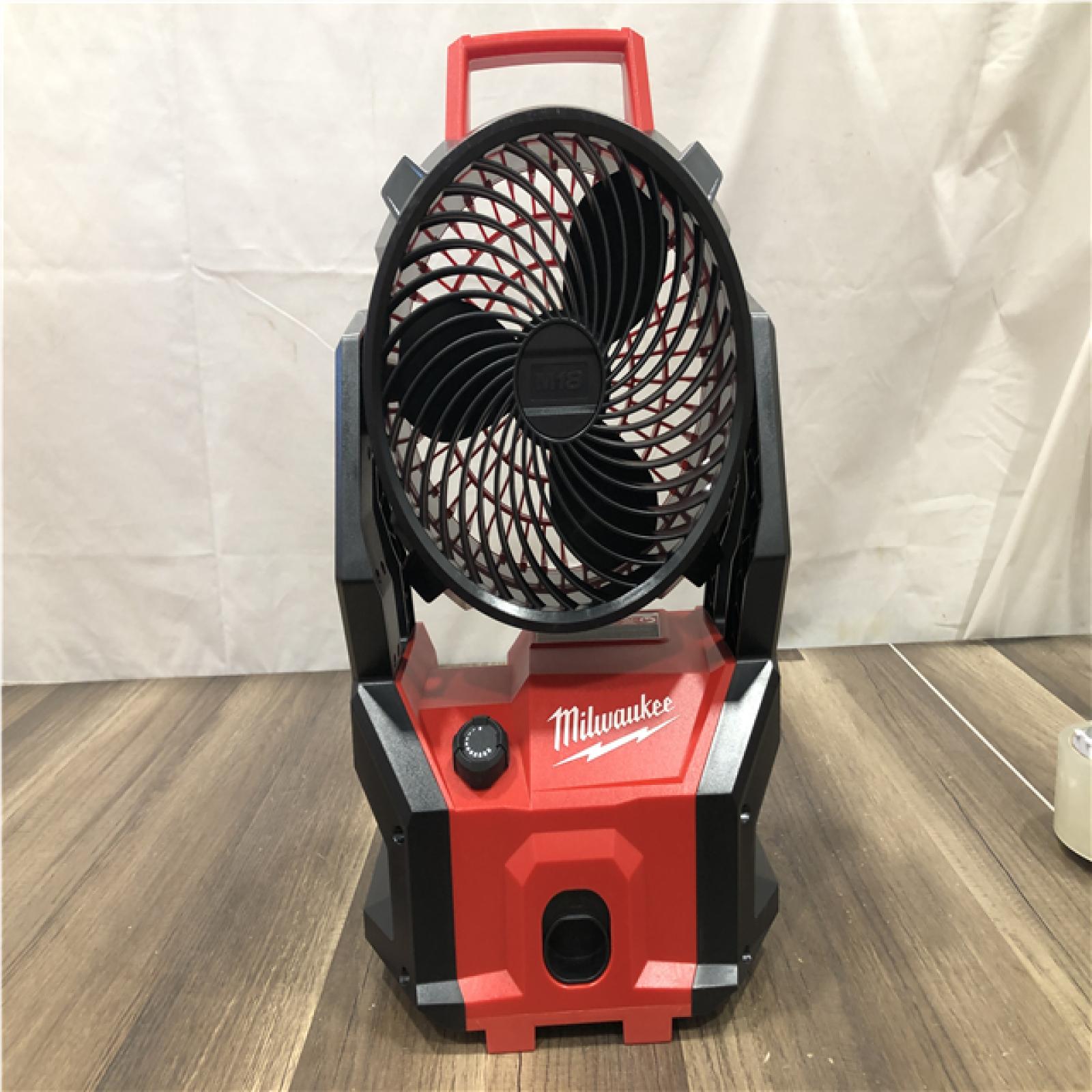 AS-IS Milwaukee 18-Volt Lithium-Ion Brushless Cordless PACKOUT Jobsite Fan (Tool-Only)