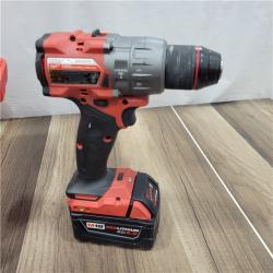 AS-IS Milwaukee 2904-22 Hammer Drill Driver Kit with Batteries  Charger & Tool Case  Red