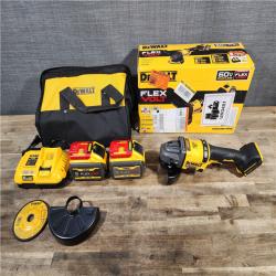 HOUSTON LOCATION - AS-IS DeWalt Flexvolt 60V Max Cordless Grinder  4.5 in; 6 in  Kit  W/ (2) BATTERY & CHARGER (DCG418X2)