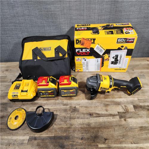 HOUSTON LOCATION - AS-IS DeWalt Flexvolt 60V Max Cordless Grinder  4.5 in; 6 in  Kit  W/ (2) BATTERY & CHARGER (DCG418X2)