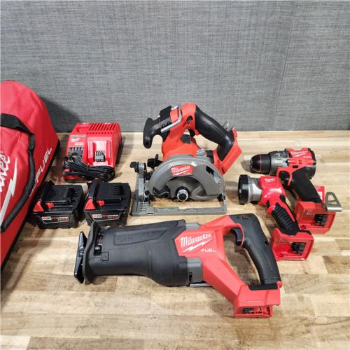 HOUSTON LOCATION - AS-IS MILWAUKEE 4 TOOL COMBO KIT W/ (2) BATTERY & CHARGER