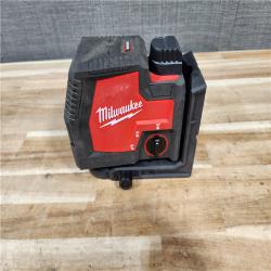 HOUSTON LOCATION - AS-IS MILWAUKEE 100 ft. REDLITHIUM Lithium-Ion USB Green Rechargeable Cross Line Laser Level (TOOL ONLY)
