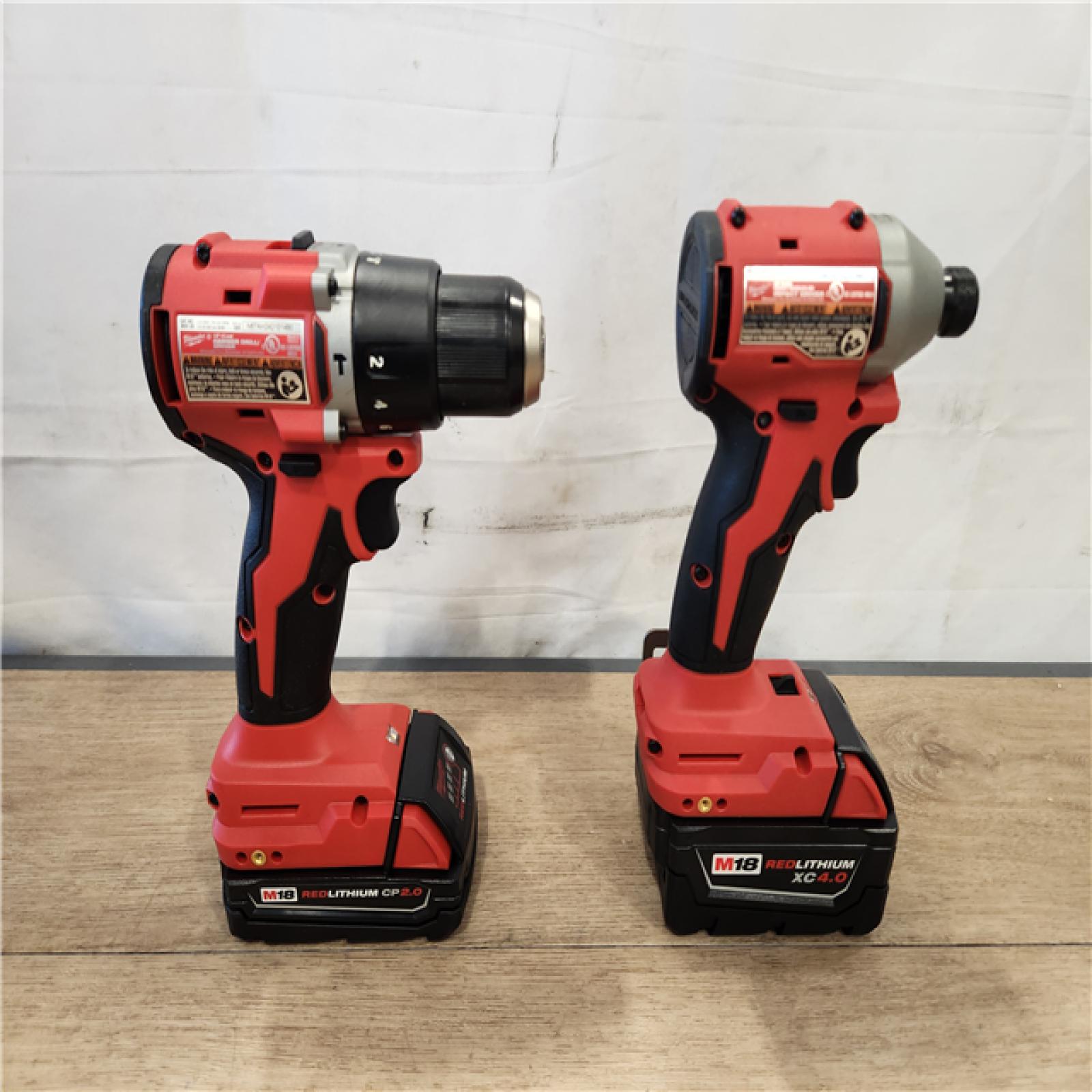 AS-IS- Milwaukee 18-Volt Lithium-Ion Brushless Cordless Compact Hammer Drill/Impact Combo Kit