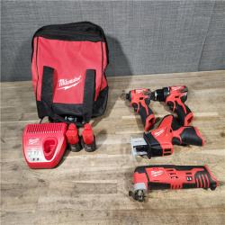 HOUSTON LOCATION - AS-IS MILWAUKEE M12 4 TOOL COMBO KIT