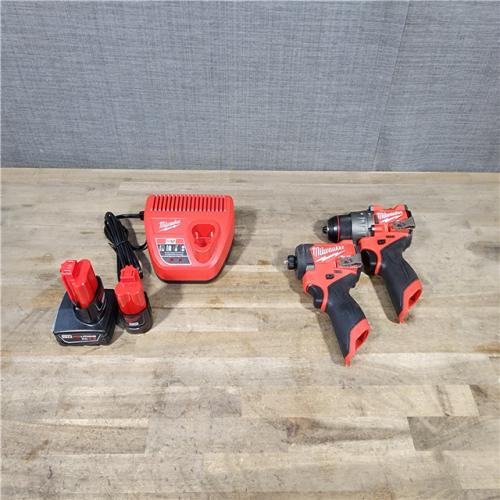 HOUSTON LOCATION - AS-IS Milwaukee 3497-22 12V Brushless Hammer Drill and Impact Driver Combo Kit