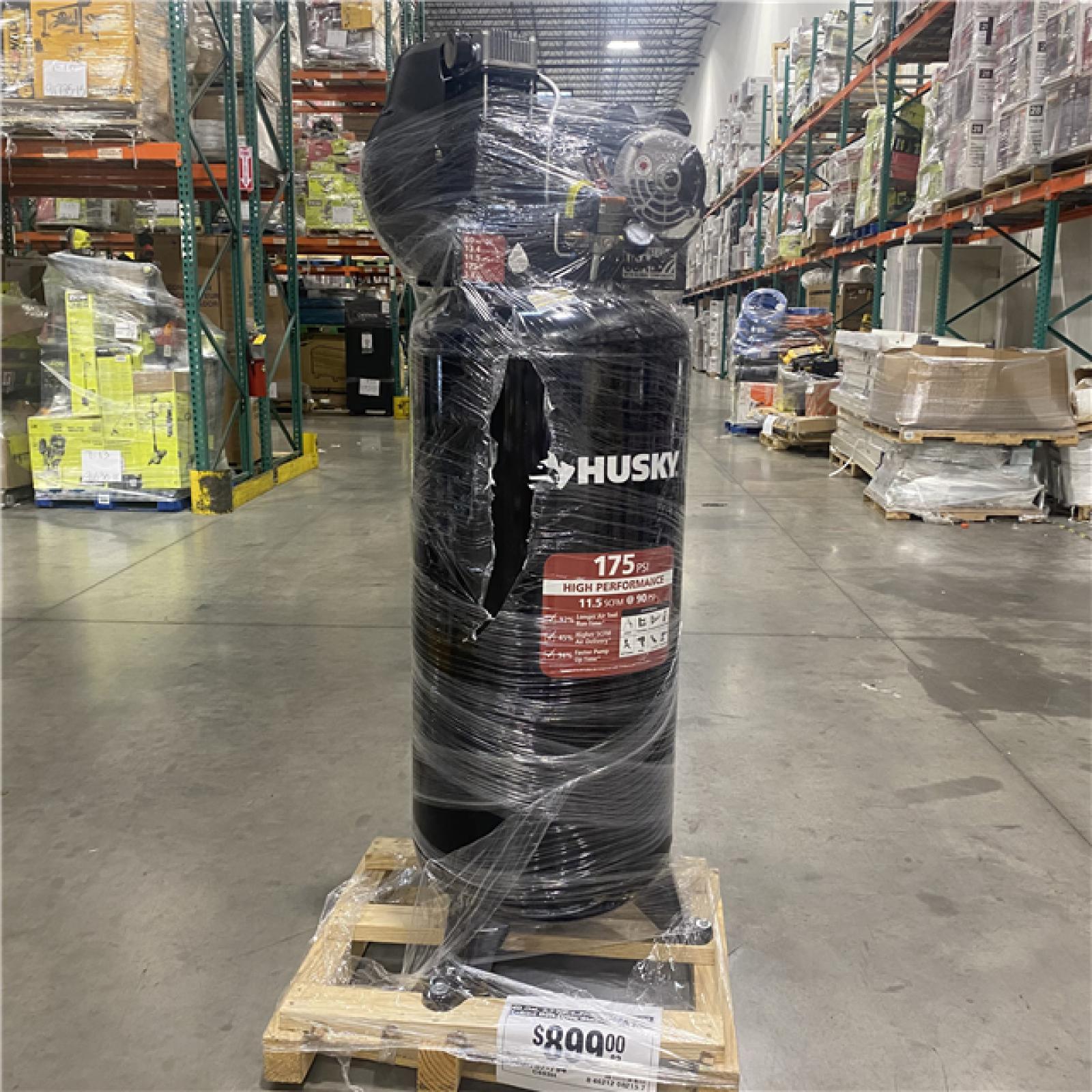 Dallas Location - As-Is Husky 60 Gal. 3.7 HP 1-Phase 175 PSI Stationary Electric Air Compressor