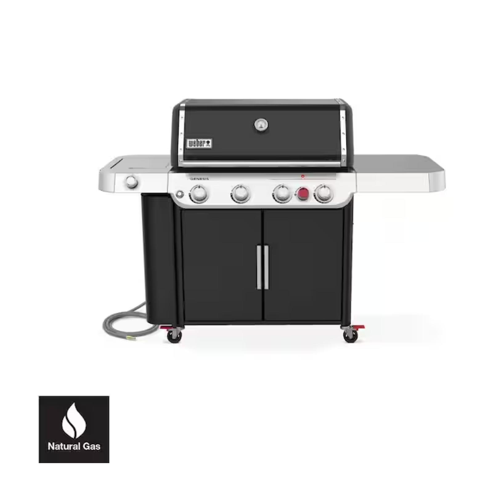 DALLAS LOCATION- Weber Genesis E-435 4-Burner Natural Gas Grill in Black with Side Burner