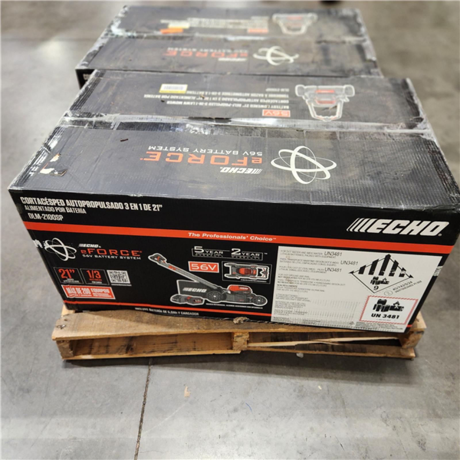 Dallas Location -NEW- ECHO 56V 21 in. Cordless Battery Lawn Mower with 5.0Ah Battery and Charger(Lot Of 2)