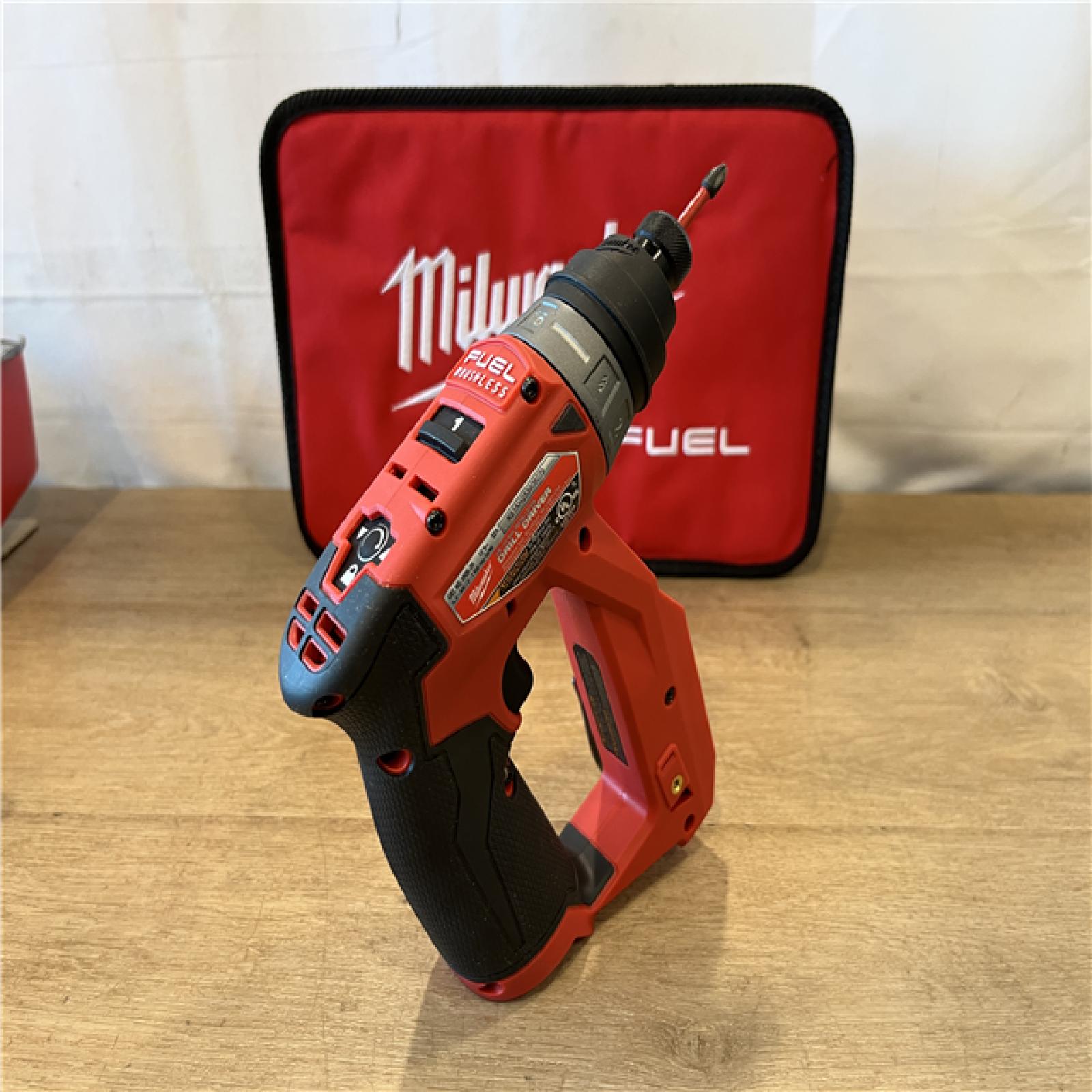 AS-IS Milwaukee FUEL 12V Lithium-Ion Brushless Cordless 4-in-1 Installation 3/8 in. Drill Driver with 4 Tool Head (Tool-Only)