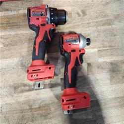 HOUSTON LOCATION - AS-IS Milwaukee M18 18V Lithium-Ion Brushless Cordless Compact Drill/Impact Combo Kit (2-Tool) W/(2) 2.0 Ah Batteries  Charger & Bag