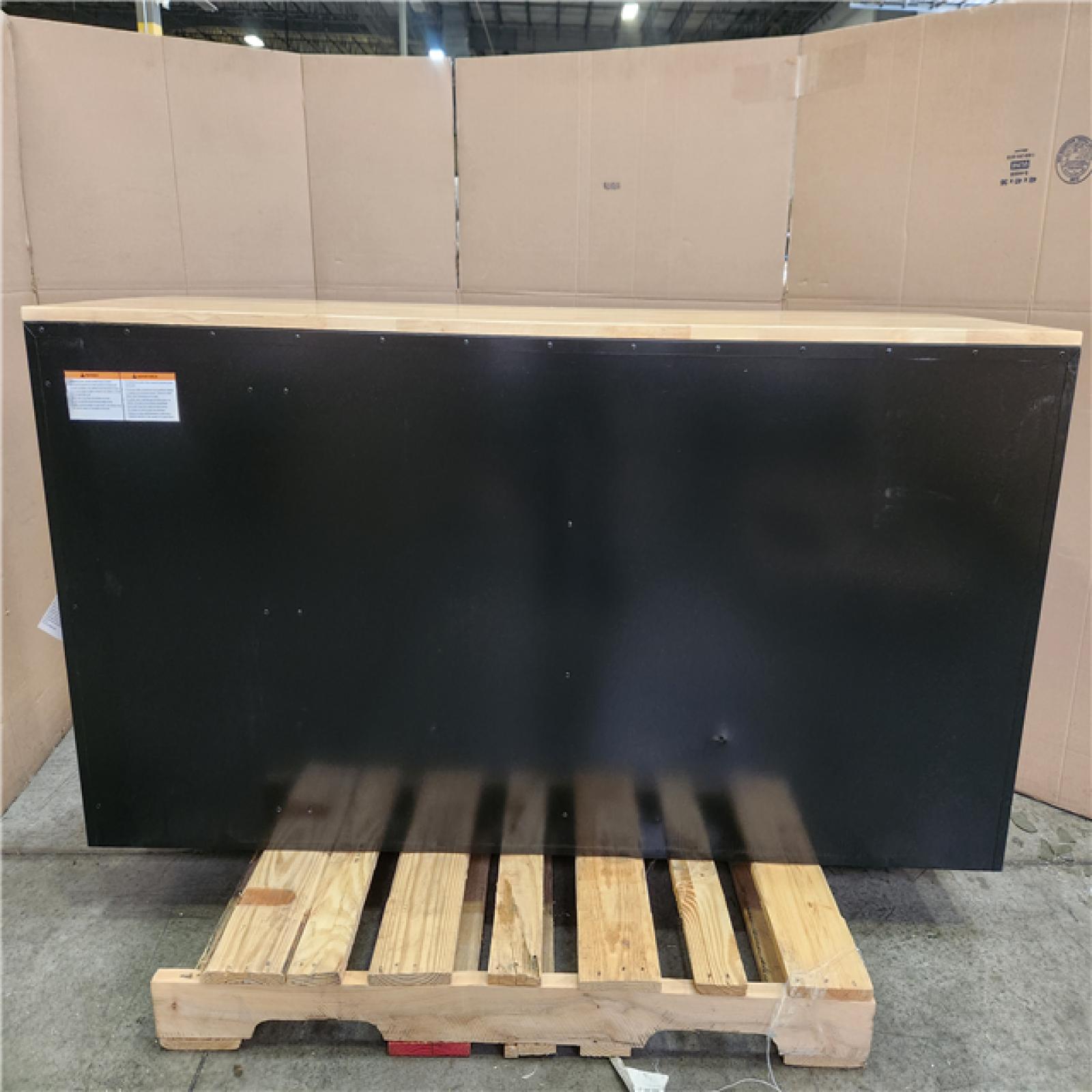 Phoenix LIKE NEW Husky Standard Duty 72 in. W x 20 in. D 10-Drawer Gloss Black Mobile Workbench Cabinet with Solid Wood Top