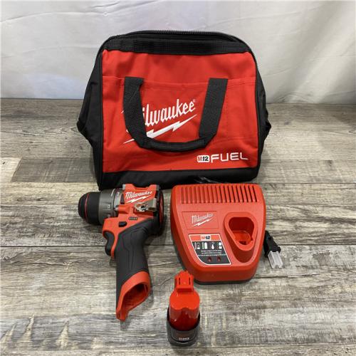 AS-IS Milwaukee FUEL 12-Volt Lithium-Ion Brushless Cordless 1/2 in. Hammer Drill Kit
