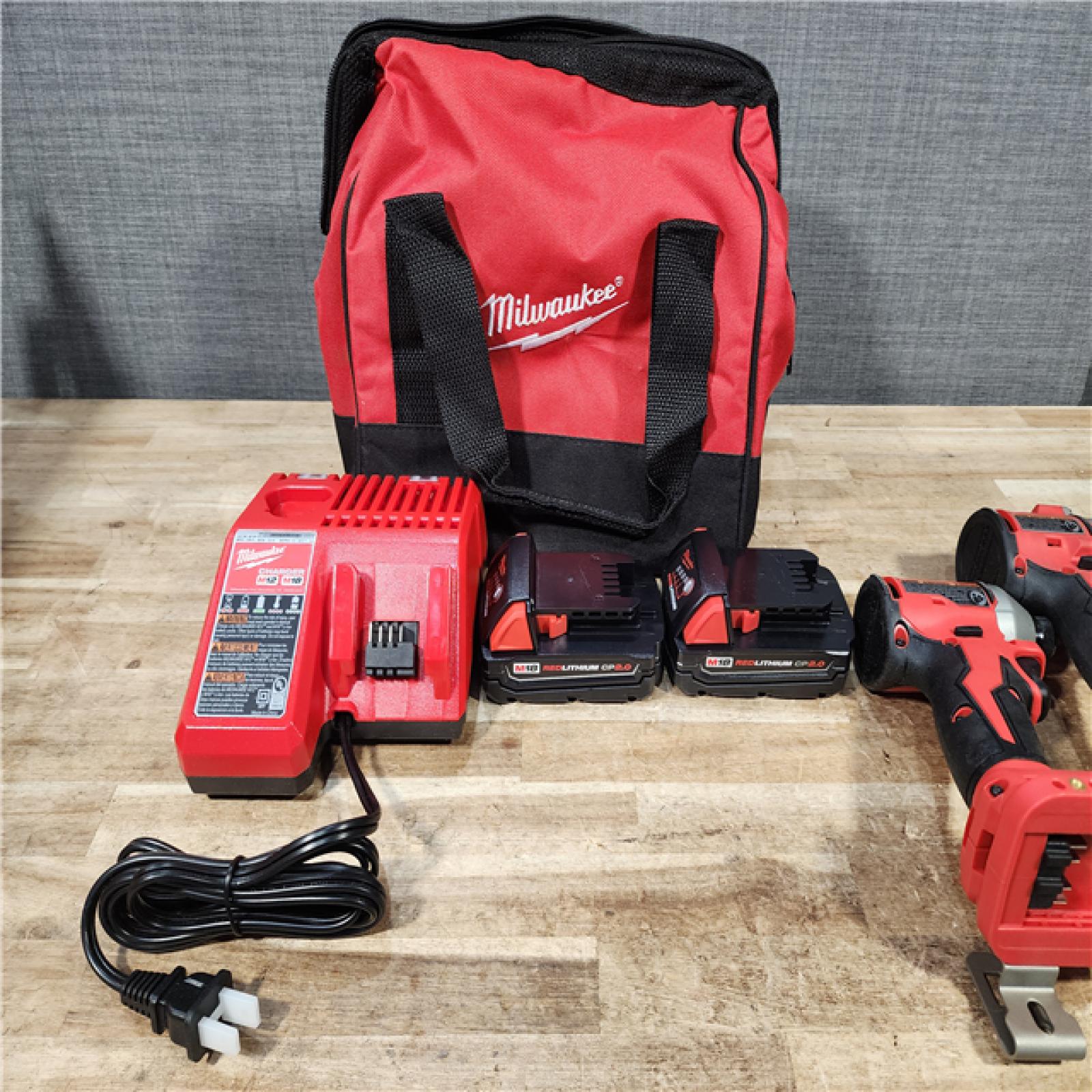 HOUSTON LOCATION - AS - IS Milwaukee 18V Lithium-Ion Brushless Cordless Compact Drill/Impact Combo Kit