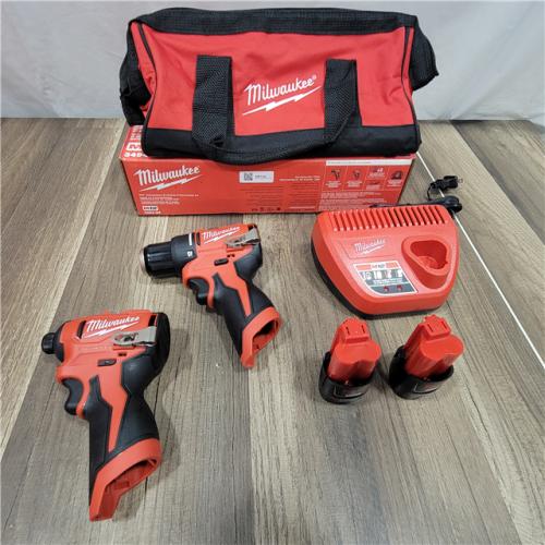 GOOD Milwaukee M12 12-Volt Lithium-Ion Brushless Cordless Subcompact Drill and Impact Driver Combo Kit W/2 Batteries and Bag (2-Tool)