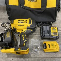 AS-IS DEWALT 20V MAX Lithium-Ion 15-Degree Electric Cordless Roofing Nailer Kit
