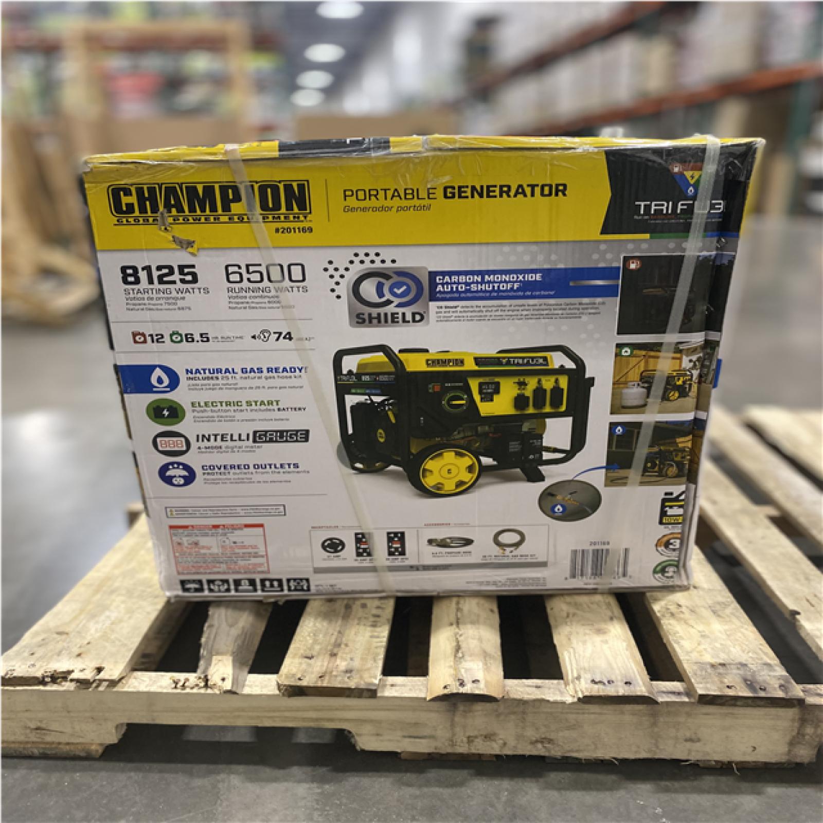 Dallas Location - NEW-  Champion 201169 6500W Electric Start Tri Fuel Generator