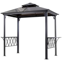 Phoenix LIKE NEW Outsunny 8.9 ft. L x 4.9 ft. W Outdoor Patio Double-Tier BBQ Canopy Gazebo with 2 Separate Shelves and 6-Hooks for Utensils