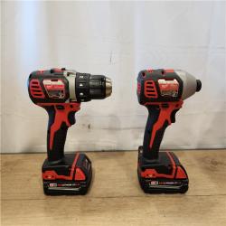 AS-IS- Milwaukee 18V Lithium-Ion Cordless Drill Driver/Impact Driver Combo Kit