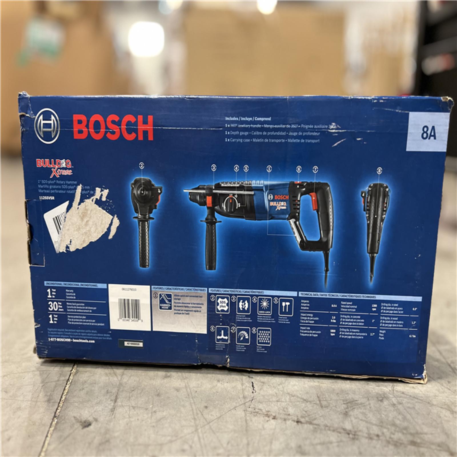 NEW! - Bosch Bulldog Xtreme 8 Amp 1 in. Corded Variable Speed SDS-Plus Concrete/Masonry Rotary Hammer Drill with Carrying Case